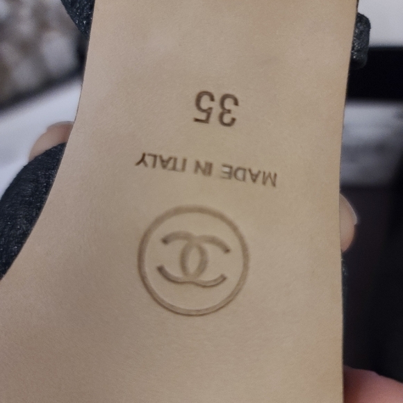 Chanel Cap Toe Sling, NIB, Silver/Black 35 - Picture 6 of 9